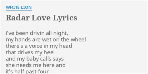 radar love lyrics white lion